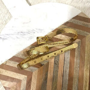 Vintage - Yellow Goldtone Slinky Snake Belt